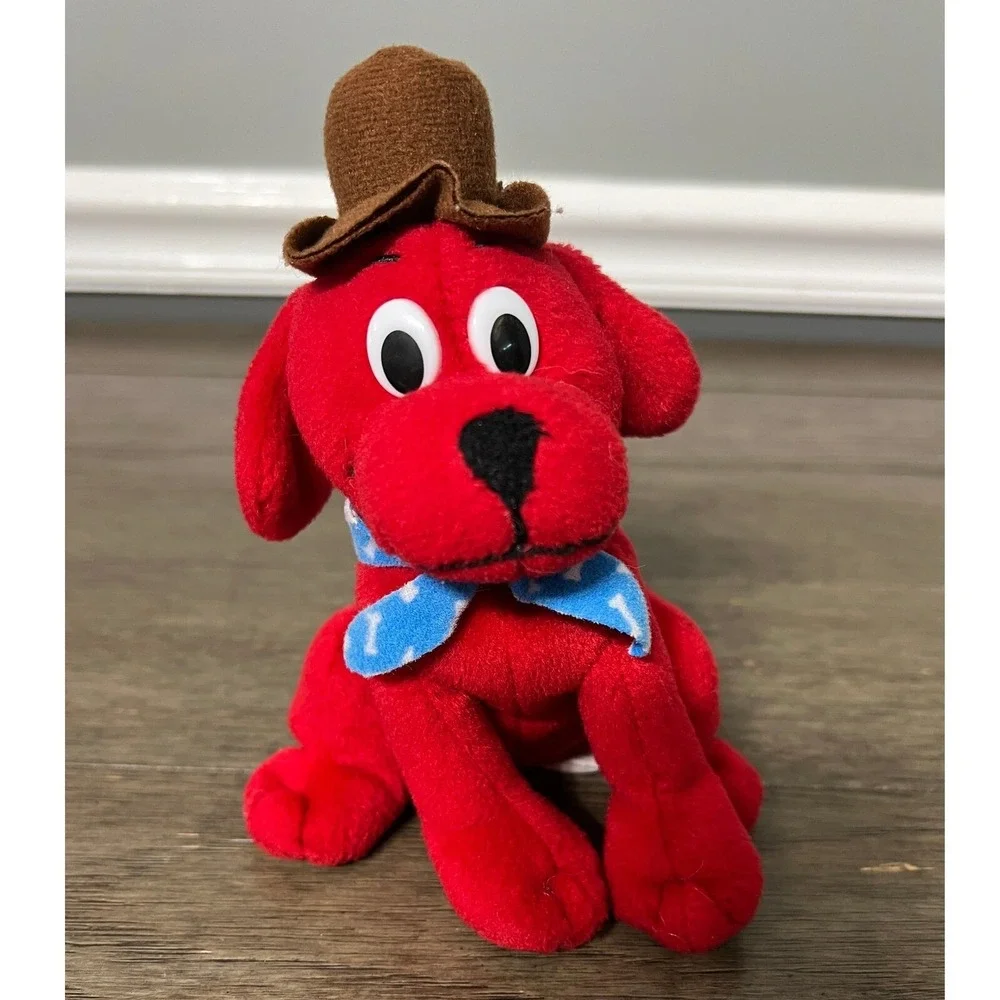 Clifford the Big Red Dog Plush Cowboy Hat Blue Bandana‎ Stuffed Animal